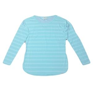 Exofficio BugsAway Wanderlux Cianorte Long Sleeve in Mint Green Stripe, Medium